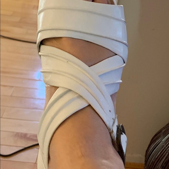 White Made in France Leather Sandals - Picture 2 of 5